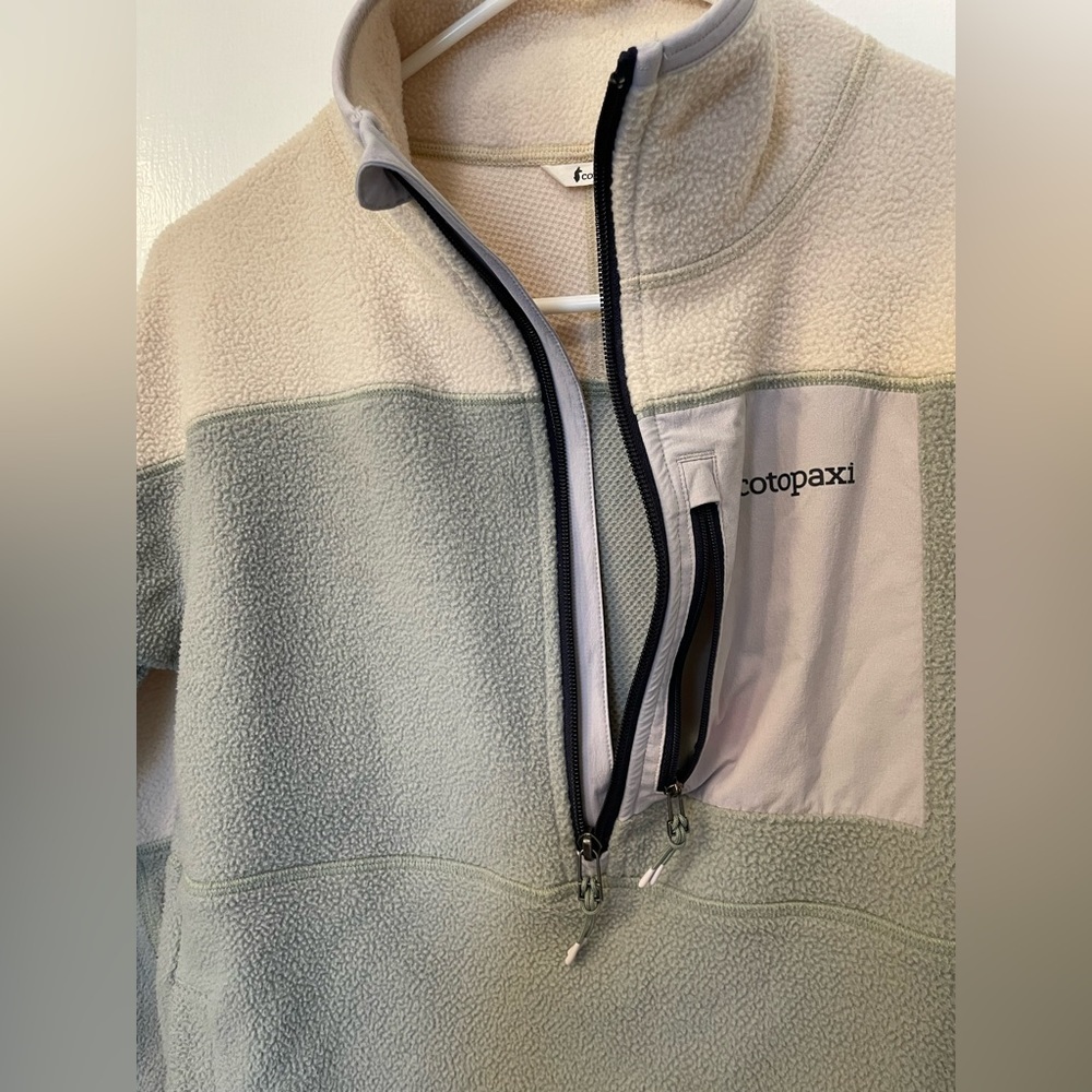 Cotopaxi Abrazo Half Zip Fleece Jacket Cream Sage - Picture 3 of 8
